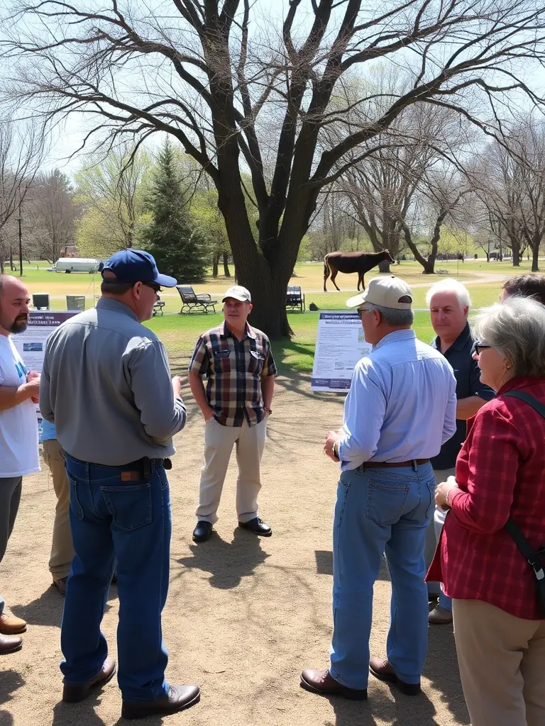 A community outreach event where members of the hunting association educate local residents about wildlife conservation and responsible hunting practices.